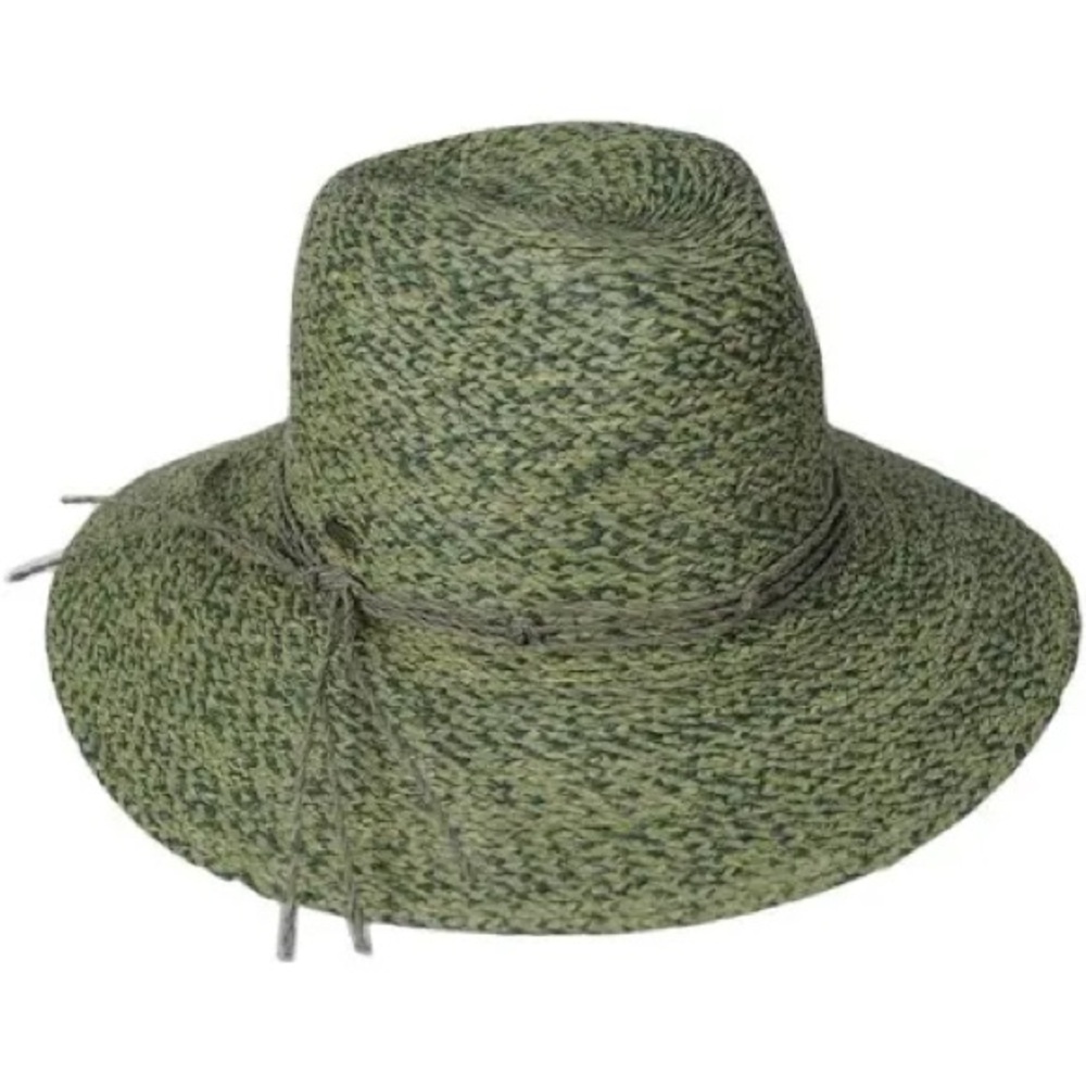 SCALA olive green braided/Woven Women's safari fedora Sun Hat